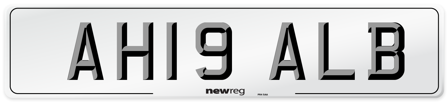 AH19 ALB Number Plate from New Reg